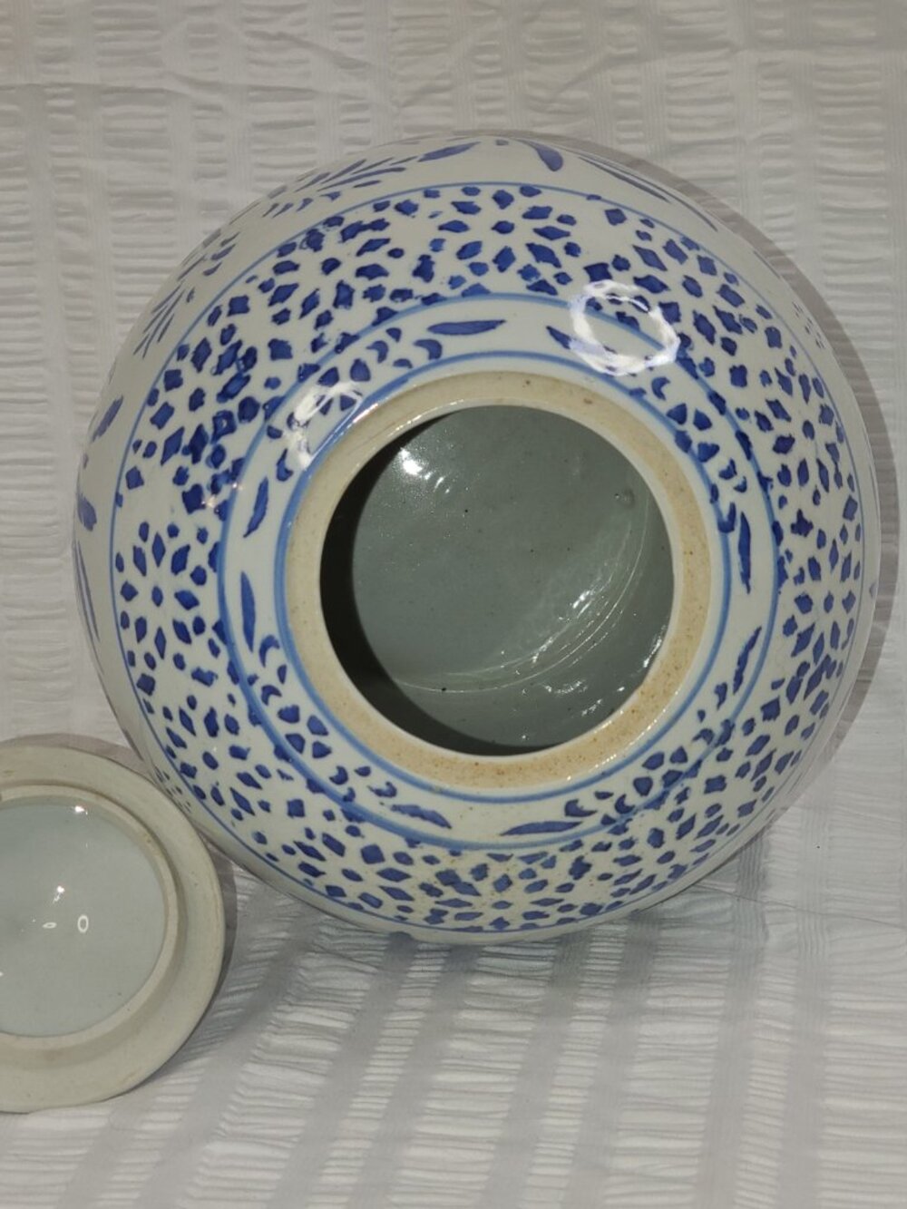 Vintage Chinese Ginger Jar Blue and White Double Happiness Phoenix 11" - Picture 6 of 11